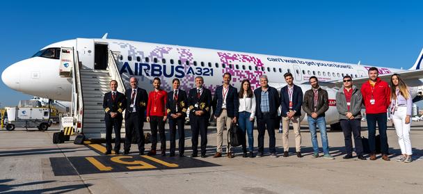 A321XLR route proving at Madrid Bajaras Airport